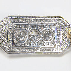 Art Deco Platinum and 95 Old European Cut Diamonds Brooch, Approx. 6.29tcw