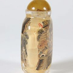 Chinese Inside-Painted Clear Glass Snuff Bottle, Signed Eni, 20th Century