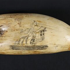 English Britannia Scrimshaw Whale Tooth, 19th Century