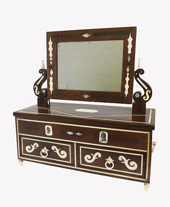 Rare American Sailor Made Dressing Mirror, circa 1840-1860