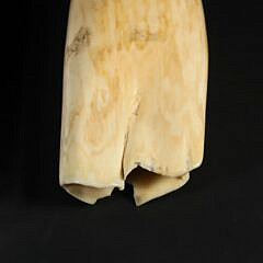 Whaleman Scrimshaw Whale Tooth Engraved with American Clipper Ship, 19th Century