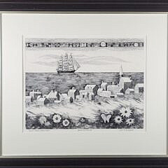John Lochtefeld (1933-2025) Artist’s Proof Edition Nantucket Etching “Quiet Flower Laden Shore”