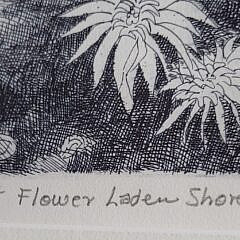 John Lochtefeld (1933-2025) Artist’s Proof Edition Nantucket Etching “Quiet Flower Laden Shore”