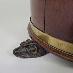 Antique English Regency Brass Bound Mahogany Peat Bucket Planter