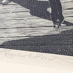 Charles E. Pont (1898-1971) Wood Engraving “Heave Up” Nautical Print