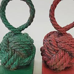 Cast Iron Monkey Fist Port and Starboard Nautical Bookends Doorstops