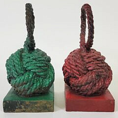 Cast Iron Monkey Fist Port and Starboard Nautical Bookends Doorstops