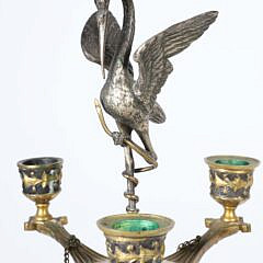 Pair of 2nd Empire Gilt & Patinated Bronze Candelabra in the manner of Barbedienne, circa 1870