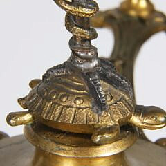 Pair of 2nd Empire Gilt & Patinated Bronze Candelabra in the manner of Barbedienne, circa 1870