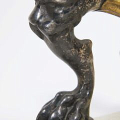 Pair of 2nd Empire Gilt and Patinated Bronze Candelabra in the manner of Barbedienne, circa 1870