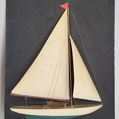 Pair of Vintage 1930s Racing Yacht Half Hull Plaques