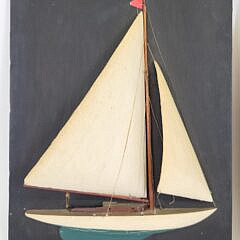 Pair of Vintage 1930s Racing Yacht Half Hull Plaques