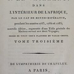 Three Fine Leatherbound Books “Second Voyage De F. Le Valliant” 1803