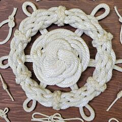 Pair of Vintage Mid Century Intricate Sailor Made Rope Work Nautical Knot Boards