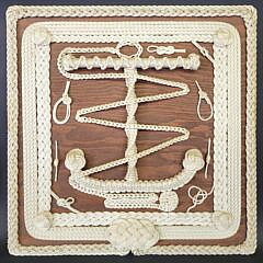 Pair of Vintage Mid Century Intricate Sailor Made Rope Work Nautical Knot Boards