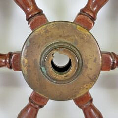 Antique 1920s Mahogany American Yacht Ships Wheel