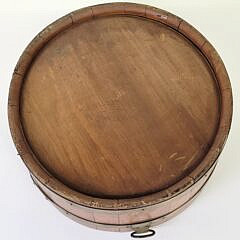 Antique C. Wilder & Son Hingham Brass Bound Wooden Basin Bucket