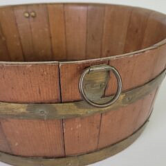 Antique C. Wilder & Son Hingham Brass Bound Wooden Basin Bucket