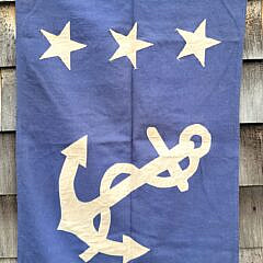 Vintage Cotton Yacht Club Commodore Nautical Commander Flag
