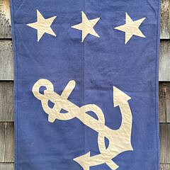 Vintage Cotton Yacht Club Commodore Nautical Commander Flag