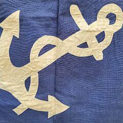 Vintage Cotton Yacht Club Commodore Nautical Commander Flag