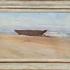 1888 Oil on Canvas Nantucket “South Shore Shipwreck” Attributed to Wendell Macy