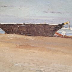 1888 Oil on Canvas Nantucket “South Shore Shipwreck” Attributed to Wendell Macy