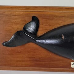 Vintage Richard Orr Folk Art Carved Right Whale Plaque