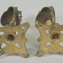 Pair of Antique Lion Head Naval Cutlass Sword Handle Candlesticks