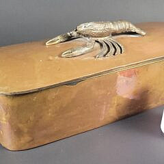 Antique French Hammered Copper Lobster Finial Cooking Pot Oven Pan