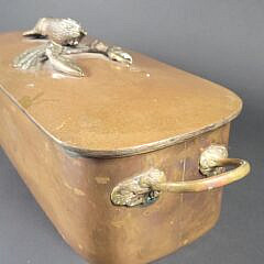 Antique French Hammered Copper Lobster Finial Cooking Pot Oven Pan