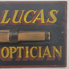 Vintage Antique Style Painted Wood Nautical Optician Spyglass Advertising Sign