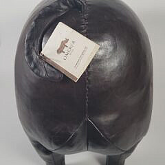 Large Vintage Signed Dimitri Omersa Leather Pig Footstool Ottoman