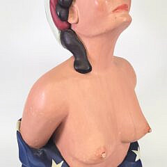 Vintage Folk Art All American Lady Nautical Ship’s Figurehead Style Carving