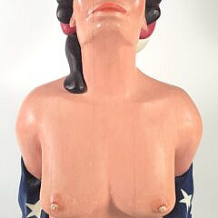 Vintage Folk Art All American Lady Nautical Ship’s Figurehead Style Carving
