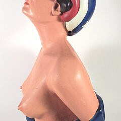 Vintage Folk Art All American Lady Nautical Ship’s Figurehead Style Carving