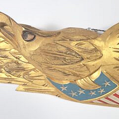 Vintage Bellamy Style Carved and Gilt American Eagle Patriotic Plaque