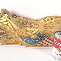 Vintage Bellamy Style Carved and Gilt American Eagle Patriotic Plaque