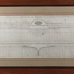 19th C. Naval Architect Ship Plan Hull Diagram Blueprint Steamship Europa 1845