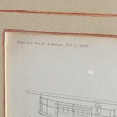 19th C. Naval Architect Ship Plan Hull Diagram Blueprint Steamship Europa 1845