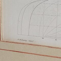 19th C. Naval Architect Ship Plan Hull Diagram Blueprint Steamship Europa 1845