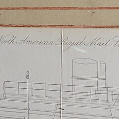 19th C. Naval Architect Ship Plan Hull Diagram Blueprint Steamship Europa 1845