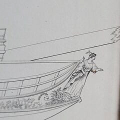 19th C. Naval Architect Ship Plan Hull Diagram Blueprint Steamship Europa 1845