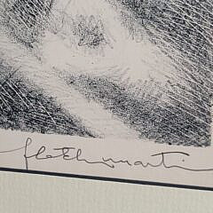 Fletcher Martin (1904-1979) Signed Double Play Baseball Lithograph Print
