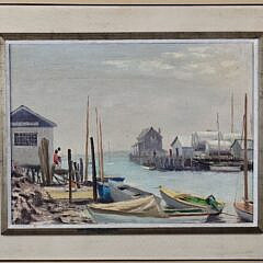 Gerald H. Taber Oil on Board View “Nantucket Boat Basin”