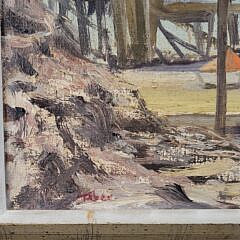 Gerald H. Taber Oil on Board View “Nantucket Boat Basin”