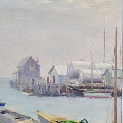 Gerald H. Taber Oil on Board View “Nantucket Boat Basin”