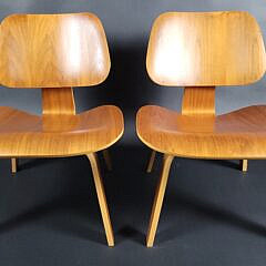 Pair of Vintage Eames for Herman Miller LCW Plywood Lounge Chairs