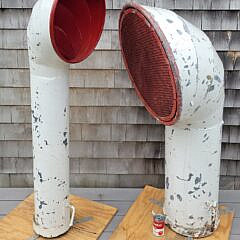 Two 1920s Vintage Nautical Steamship Ventilator Funnels