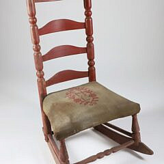 Rare Nantucket Rocker in Original Red Stain, 18th Century
